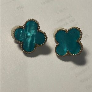 Carlisle Gold and Turquoise Clover Earrings
